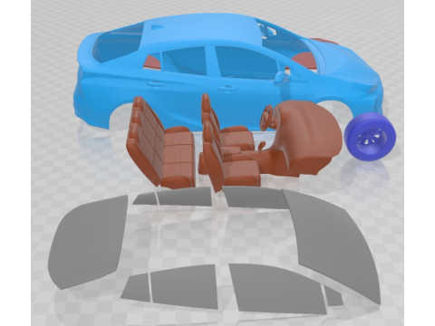Toyota Prius 2019 Printable Car 3D Baskı Modeli