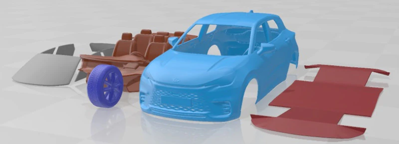 Lexus LBX 2024 Printable Car 3D Print Model .c4d .max .obj .3ds .fbx .stl .blend