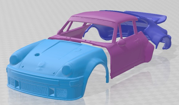 Porsche 934 RSR Printable Body Car Model do druku 3D .c4d .max .obj .3ds .fbx .stl .blend 