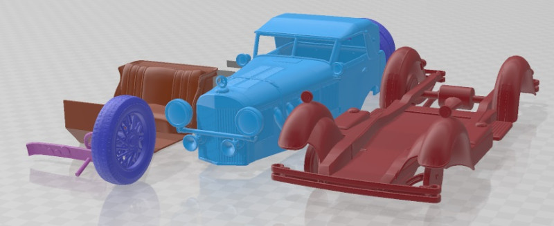 Mercedes Benz 1928 Printable Car Model Cetak 3D .c4d .max .obj .3ds .fbx .stl .blend 