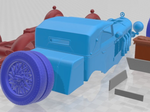 Mercedes Benz 1928 Printable Car Model Cetak 3D