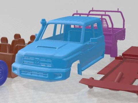 トヨタ ランドクルーザー J70 ダブルキャブ ピックアップ VDJ79 2012 印刷可能な車 3Dプリントモデル