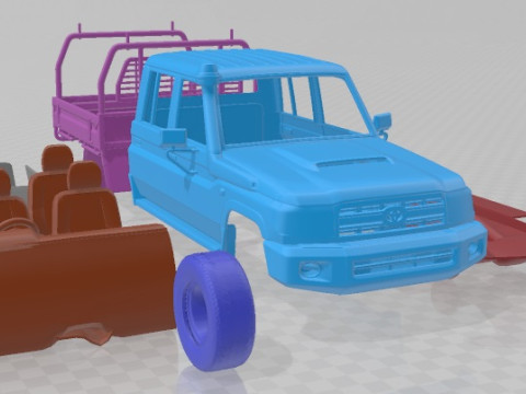 Toyota Land Cruiser J70 DoubleCab Pickup VDJ79 2012 Printable Car 3D Baskı Modeli