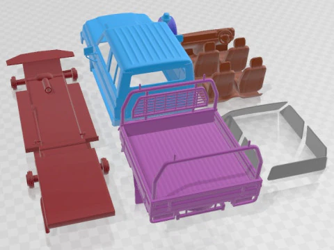 Toyota Land Cruiser J70 DoubleCab Pickup VDJ79 2012 Printable Car 3D Print Model