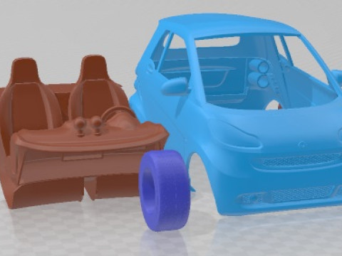 Smart Fortwo Convertible Hard Top 2011 Printable Car 3D Принт Модель