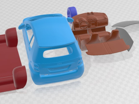Smart Fortwo Convertible Hard Top 2011 Printable Car 3D Принт Модель