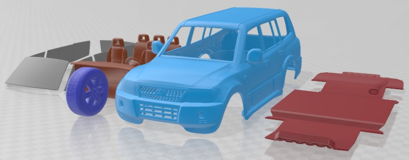 Mitsubishi Pajero Montero Wagon 2005 Printable Car Model Cetak 3D .c4d .max .obj .3ds .fbx .stl .blend 
