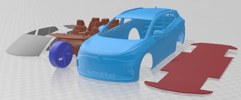 Volkswagen ID4 1st Edition 2021 Printable Car 3D प्रिंट मॉडल .c4d .max .obj .3ds .fbx .stl .blend 