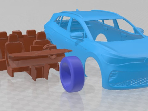 Volkswagen ID4 1st Edition 2021 Printable Car 3D प्रिंट मॉडल