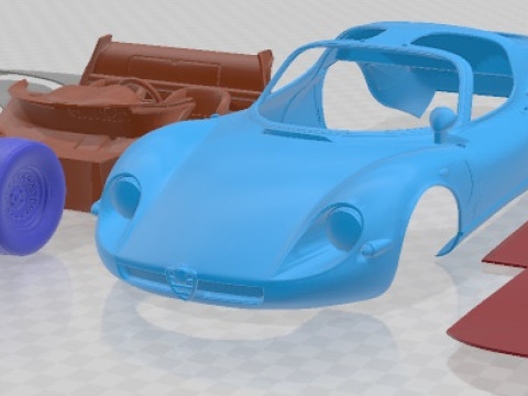 Alfa Romeo 33 Stradale 1968 Printable Car 3D Print Model