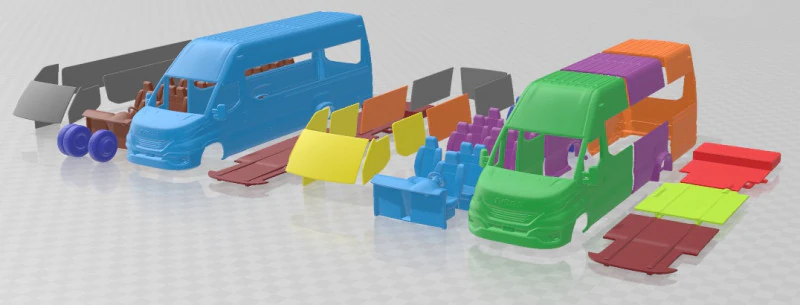 Iveco eDaily Tourus L5H3 2024 Printable Bus 3D Print Model .c4d .max .obj .3ds .fbx .stl .blend 