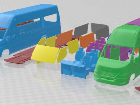 Iveco eDaily Tourus L5H3 2024 Printable Bus 3D Print Model