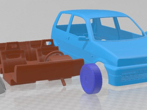 Fiat Cinquecento 1991 Printable Car 3D प्रिंट मॉडल
