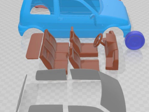 Fiat Cinquecento 1991 Printable Car 3D Print Model