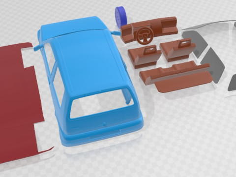 Fiat Cinquecento 1991 Printable Car 3D प्रिंट मॉडल