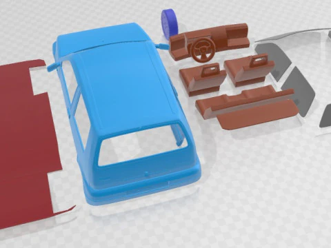 Fiat Cinquecento 1991 Printable Car 3D Print Model