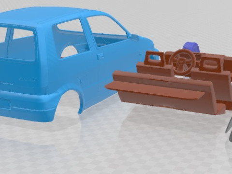 Fiat Cinquecento 1991 Printable Car 3D प्रिंट मॉडल