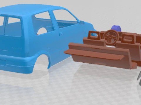 Fiat Cinquecento 1991 Printable Car 3D Print Model