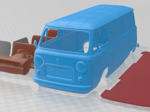 Fiat 600 T 1967 Printable Van 3D Print Model