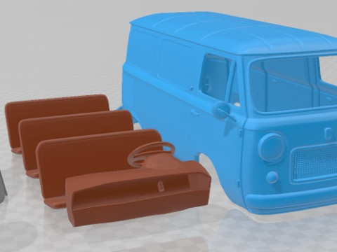 Fiat 600 T 1967 Printable Van Modelo de Impressão 3D