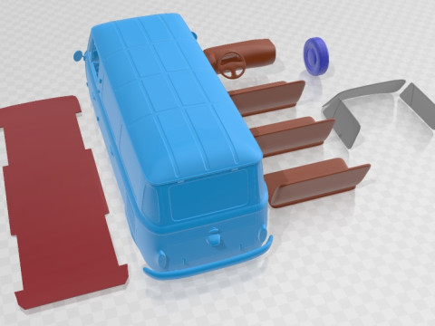 Fiat 600 T 1967 Printable Van Modelo de Impressão 3D