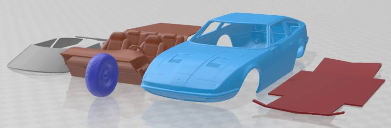 Maserati Indy 1969 Printable Car 3D Print Model .c4d .max .obj .3ds .fbx .stl .blend 