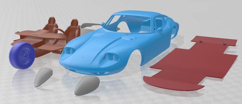 Marcos 1600 GT 1972 Printable Car 3D 打印模型 .c4d .max .obj .3ds .fbx .stl .blend 