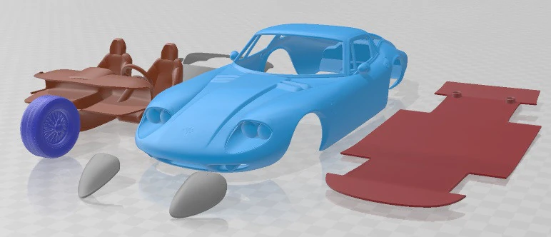 Marcos 1600 GT 1972 Printable Car 3D Print Model .c4d .max .obj .3ds .fbx .stl .blend 