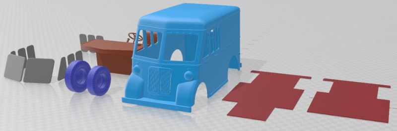 Marmon Herrington Delivery Truck 1946 Printable 3D Принт Модель .c4d .max .obj .3ds .fbx .stl .blend 