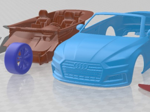 Audi S5 Cabriolet 2019 Printable Car 3D Print Model