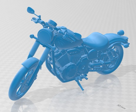 Yamaha XV950r Black Printable Motorbike 3D-printmodel .c4d .max .obj .3ds .fbx .stl .blend 