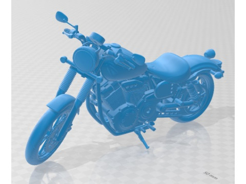 Yamaha XV950r Black Printable Motorbike Modelo de impresión 3D