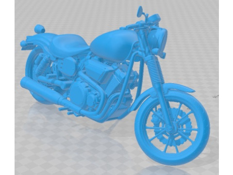 Yamaha XV950r Black Printable Motorbike 3D-printmodel