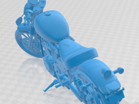 Yamaha XV950r Black Printable Motorbike 3D-printmodel