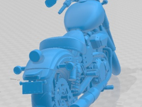 Yamaha XV950r Black Printable Motorbike 3D-printmodel