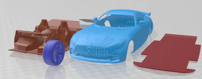 Mercedes Benz AMG GT R 2017 Printable Car 3D Print Model .c4d .max .obj .3ds .fbx .stl .blend 