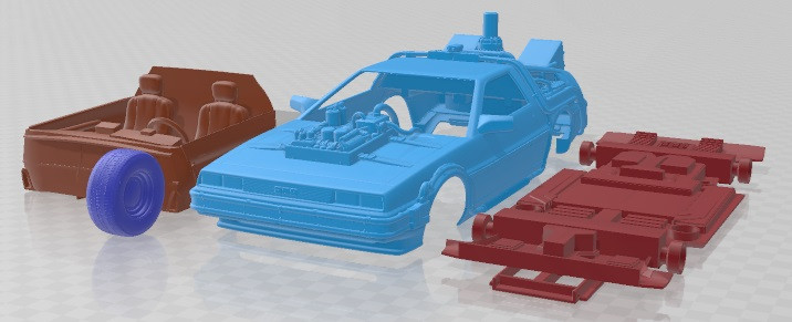 Delorean Back To The Future 3 Wild West Printable Car Modèles 3D en vedette .c4d .max .obj .3ds .fbx .stl .blend 