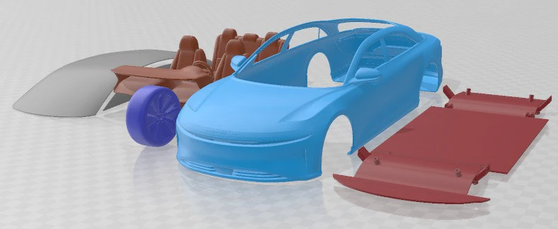 Lucid Air 2021 Printable Car 3D Print Model .c4d .max .obj .3ds .fbx .stl .blend 