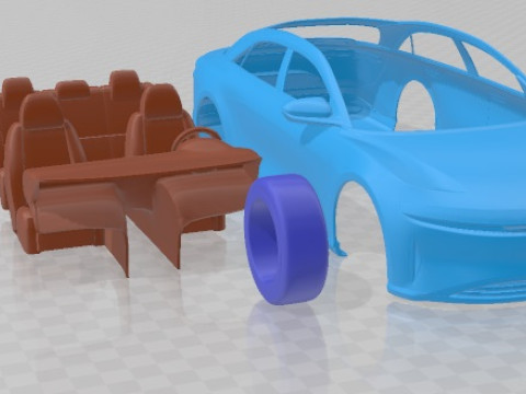 Lucid Air 2021 Druckbares Auto 3D Druckmodell