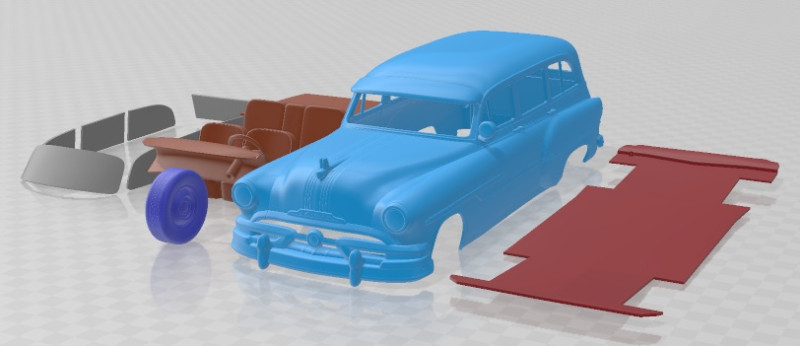 Pontiac Chieftain Deluxe Station Wagon 1953 Printable Car Modelo de Impressão 3D .c4d .max .obj .3ds .fbx .stl .blend 