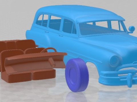 Pontiac Chieftain Deluxe Station Wagon 1953 Printable Car Modelo de Impressão 3D