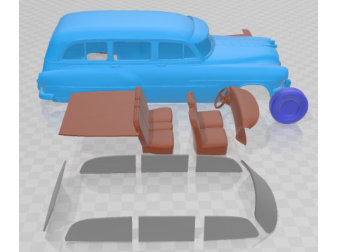 Pontiac Chieftain Deluxe Station Wagon 1953 Printable Car Modelo de Impressão 3D
