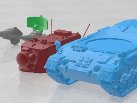 FlakPz 2 Gepard 1A2 2006 Yazdırılabilir Tank 3D Baskı Modeli