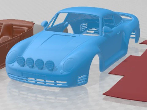 Porsche 959 1987 Off Road Printable Car 3D Print Model