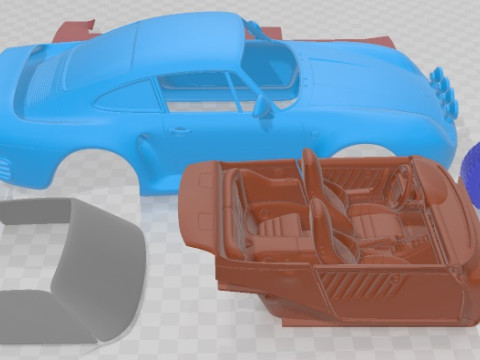 Porsche 959 1987 Off Road Printable Car Modelo de Impressão 3D