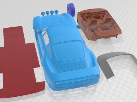 Porsche 959 1987 Off Road Printable Car Modelo de Impressão 3D