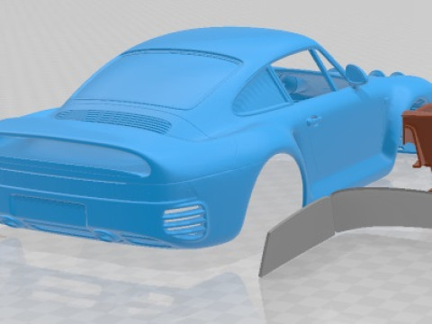Porsche 959 1987 Off Road Printable Car Modelo de Impressão 3D