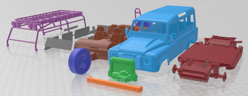 Land Rover Defender Works V8 Trophy 2021 Printable Car 3D-printmodel .c4d .max .obj .3ds .fbx .stl .blend 