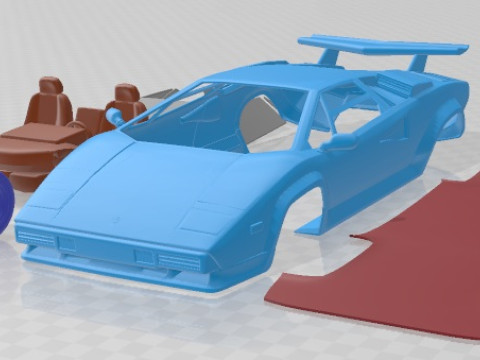 Countach Turbo 1988 Printable Car 3D प्रिंट मॉडल