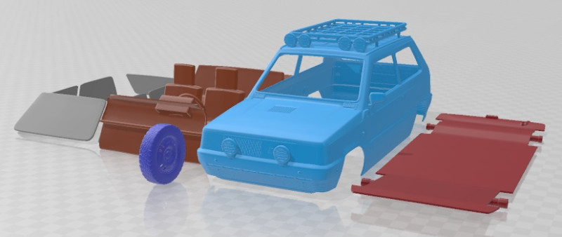 Seat Panda Raid Printable Car Model Cetak 3D .c4d .max .obj .3ds .fbx .stl .blend 